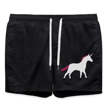 Ombre contour de silhouette de licorne - Short de bain - noir - Devant - AI Model Male 185 light (185cm)