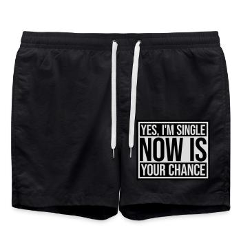 single now your chance - Badeshorts - Schwarz - Vorne - AI Model Male 185 light (185cm)