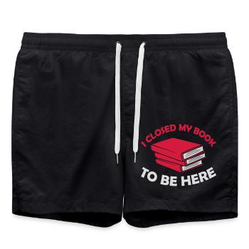 I closed my book - Badeshorts - Schwarz - Vorne - AI Model Male 185 light (185cm)