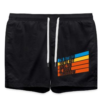 have fun at work - Badeshorts - Schwarz - Vorne - AI Model Male 185 light (185cm)