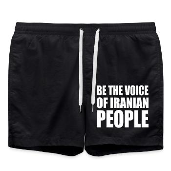 Be the voice of iranian people - Swim Trunks - black - Front - AI Model Male 185 light (185cm)