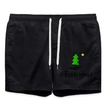 Merci pour Noël - Short de bain - noir - Devant - AI Model Male 185 light (185cm)