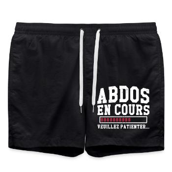 Abdos en cours veuillez patienter - Short de bain - noir - Devant - AI Model Male 185 light (185cm)