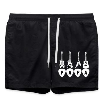 Papa guitariste - Short de bain - noir - Devant - AI Model Male 185 light (185cm)