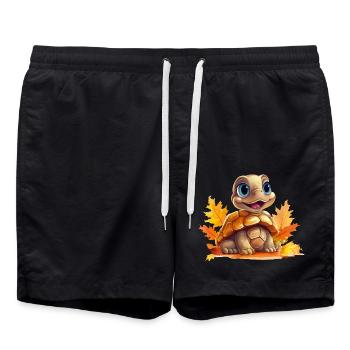 Autumn turtle: walk in the colorful - Swim Trunks - black - Front - AI Model Male 185 light (185cm)
