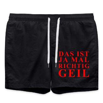 C’est une déclaration rouge vraiment cool - Short de bain - noir - Devant - AI Model Male 185 light (185cm)