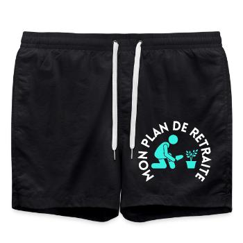 Retraité retraitée jardinage jardin - Short de bain - noir - Devant - AI Model Male 185 light (185cm)