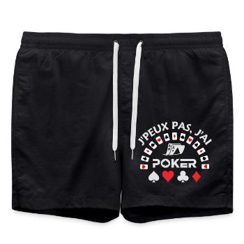 Poker casino jeu de cartes - Short de bain - noir - Devant - AI Model Male 185 light (185cm)