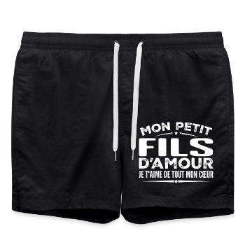 Gift Son of love I love you with all my heart - Swim Trunks - black - Front - AI Model Male 185 light (185cm)