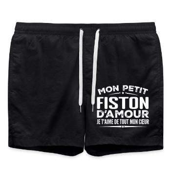 Geschenk Sohn der Liebe, ich liebe dich von ganzem Herzen - Badeshorts - Schwarz - Vorne - AI Model Male 185 light (185cm)