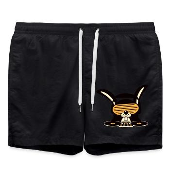 Drôle mignon DJ Party Bunny Rabbit Animal Club - Short de bain - noir - Devant - AI Model Male 185 light (185cm)
