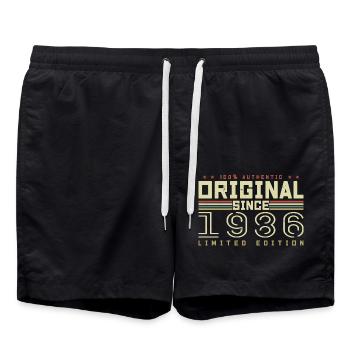 Original 1986 Retro 1986 Birthday Gift - Swim Trunks - black - Front - AI Model Male 185 light (185cm)