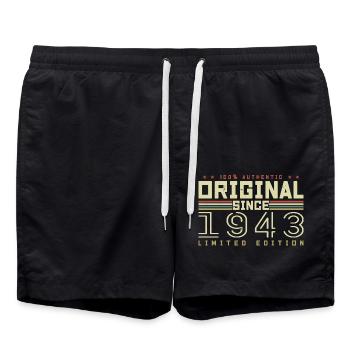 Original 1943 Geburtstagsgeschenk 1943 Retro 1943 - Badeshorts - Schwarz - Vorne - AI Model Male 185 light (185cm)