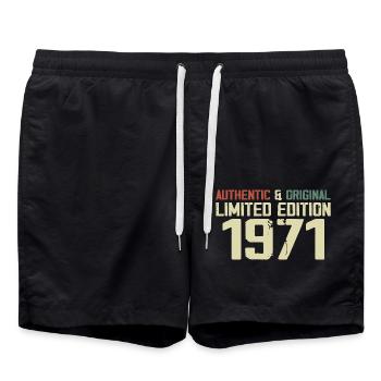 1971 Geburtstagsgeschenk 1971 Jahrgang 1971 Retro - Badeshorts - Schwarz - Vorne - AI Model Male 185 light (185cm)
