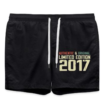 2017 Birthday Gift 2017 Vintage 2017 Retro - Swim Trunks - black - Front - AI Model Male 185 light (185cm)