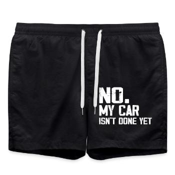 No My Car Isn't Done Yet Funny Car Mechanic Garage - Swim Trunks - black - Front - AI Model Male 185 light (185cm)