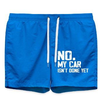No My Car Isn't Done Yet Funny Car Mechanic Garage - Short de bain - cobalt blue - Devant