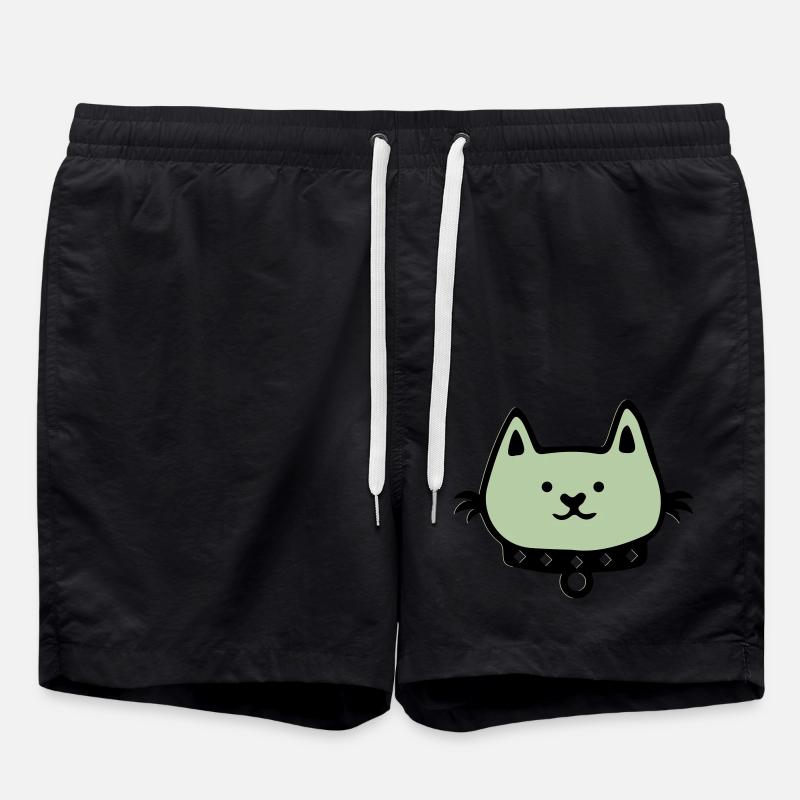 Cat Comic - Swim Trunks - black
