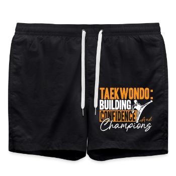 Kampfsport Karate Tae Kwon Do Taekwondo Parent - Badeshorts - Schwarz - Vorne - AI Model Male 185 light (185cm)