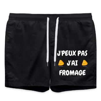 Fromager / Fromage / Travail / Métier / Job - Short de bain - noir - Devant - AI Model Male 185 light (185cm)