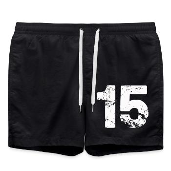 15 - Badeshorts - Schwarz - Vorne - AI Model Male 185 light (185cm)