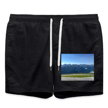 Berge - Badeshorts - Schwarz - Vorne - AI Model Male 185 light (185cm)