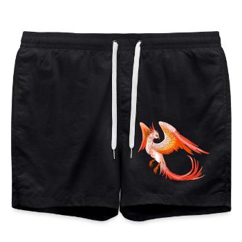 Soleil - feu - Short de bain - noir - Devant - AI Model Male 185 light (185cm)