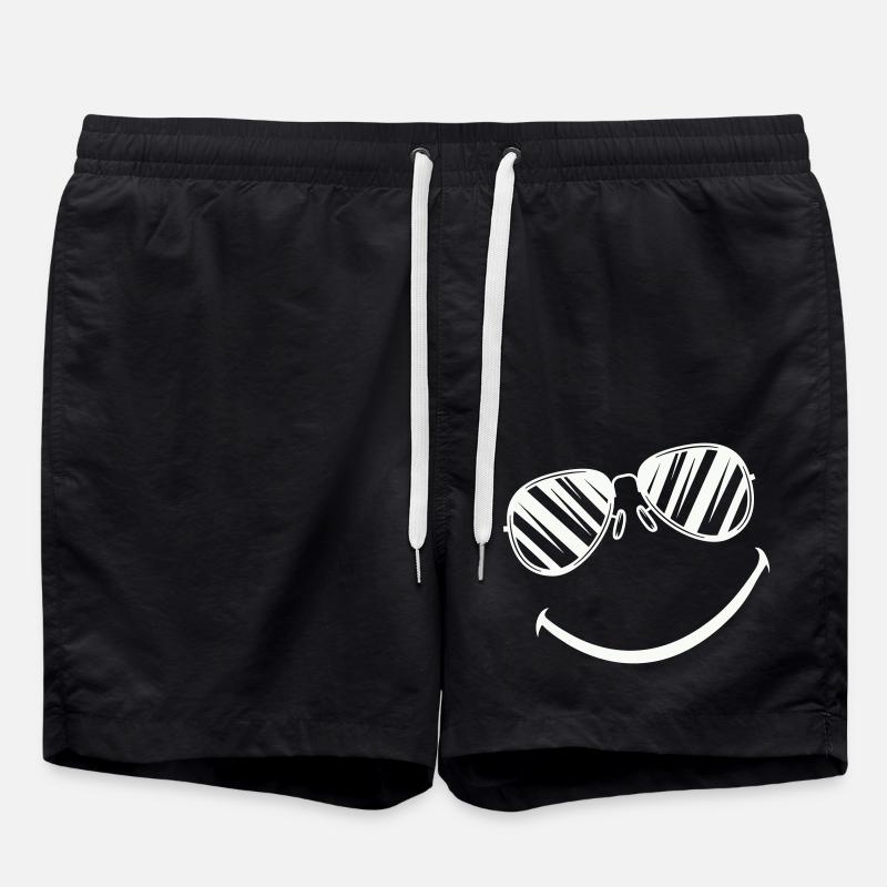 Smileface - Swim Trunks - black