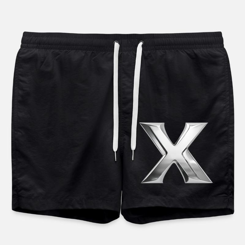 Chrome ,, X " Metallic - Badeshorts - Schwarz