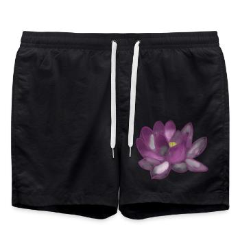 Lotus Flower - Swim Trunks - black - Front - AI Model Male 185 light (185cm)