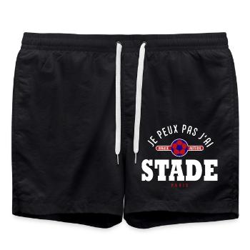 Je peux pas j'ai stade supporter football Paris - Short de bain - noir - Devant - AI Model Male 185 light (185cm)