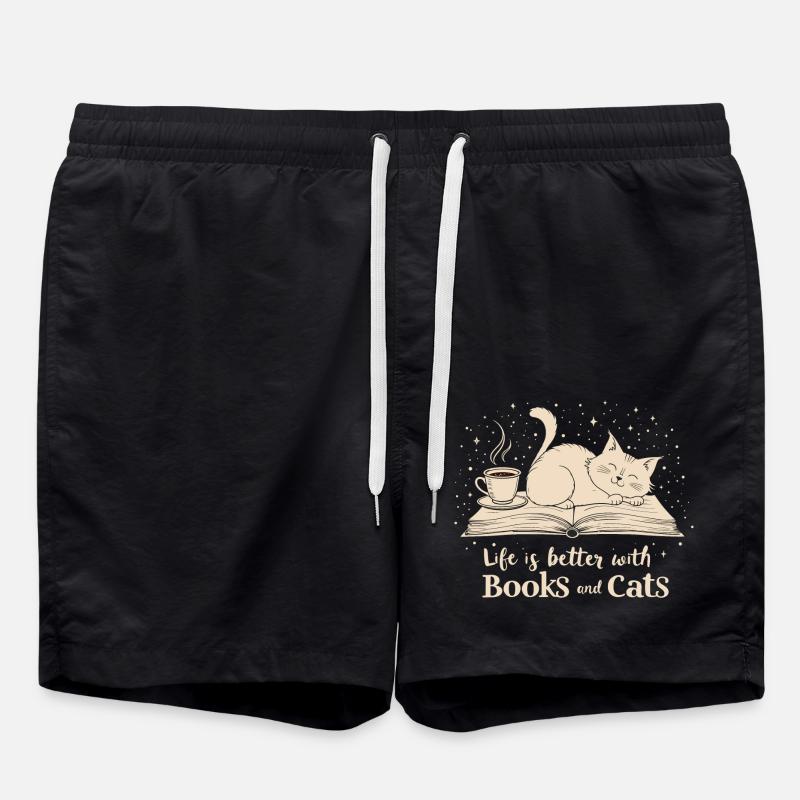 LIVRES ET CHATS - Short de bain - noir