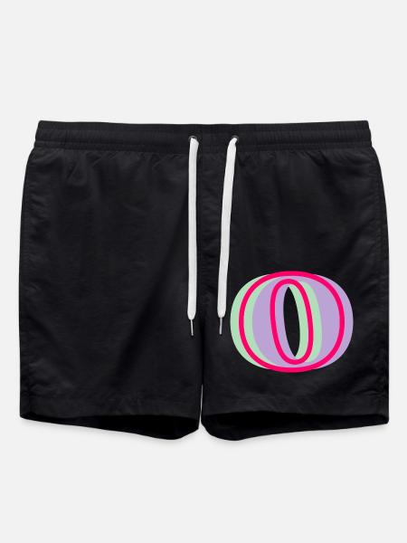 Mehrfarbiger Buchstabe o - Badeshorts - Schwarz