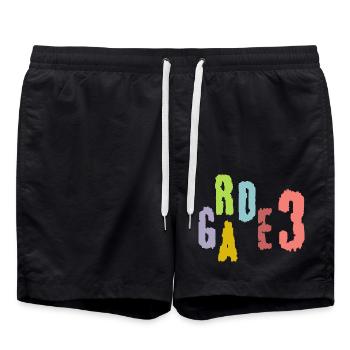 back to school grade 3 third grade - Swim Trunks - black - Front - AI Model Male 185 light (185cm)