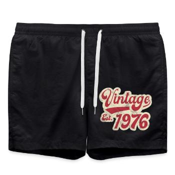 Vintage Est 1976 - Swim Trunks - black - Front - AI Model Male 185 light (185cm)