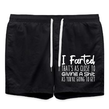 I Farted That's As Close To Me Giving A Shit, Fart - Short de bain - noir - Devant - AI Model Male 185 light (185cm)