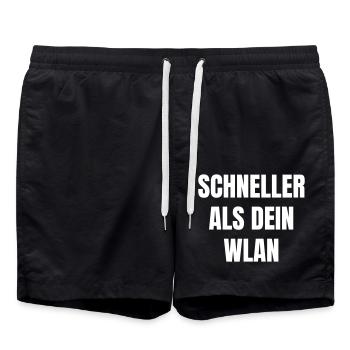Plus rapide que votre Wi-Fi - Short de bain - noir - Devant - AI Model Male 185 light (185cm)