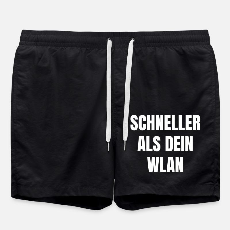 Faster than your Wi-Fi - Swim Trunks - black