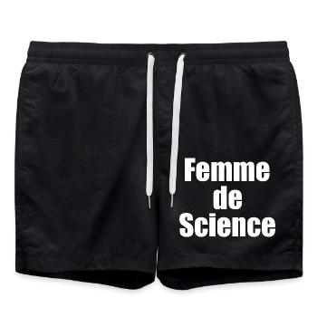 Femme de science - Short de bain - noir - Devant - AI Model Male 185 light (185cm)