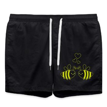 L’amour des abeilles - Short de bain - noir - Devant - AI Model Male 185 light (185cm)