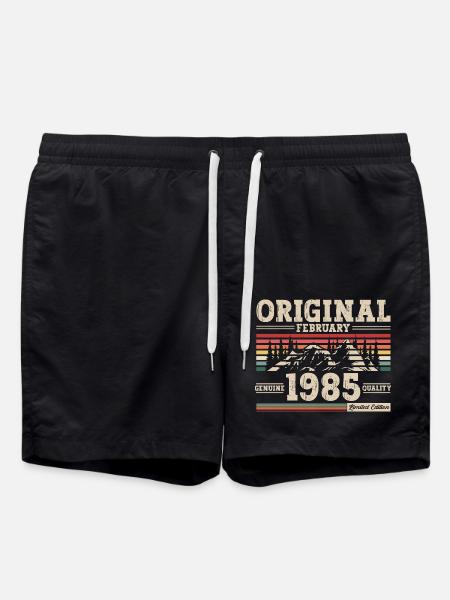 40ème anniversaire cadeau mari Original février 1985 - Short de bain - noir