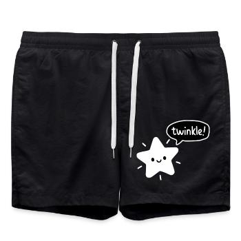 Scintiller! - Mignon Star Kawaii - Short de bain - noir - Devant - AI Model Male 185 light (185cm)