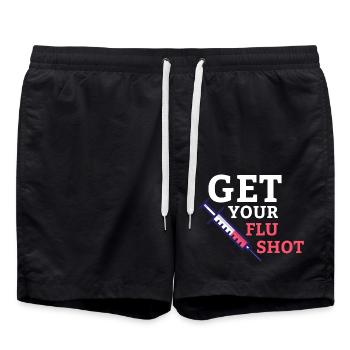 Get Your Flu Shot Caregiver Caregiving - Swim Trunks - black - Front - AI Model Male 185 light (185cm)