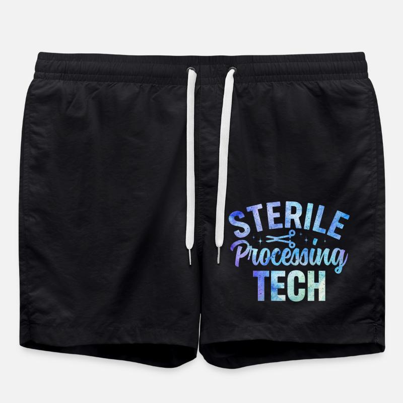 Sterile Processing Tech Medicine Design - Swim Trunks - black