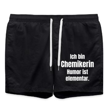 Humor für Chemikerin elementar - Badeshorts - Schwarz - Vorne - AI Model Male 185 light (185cm)