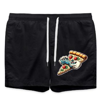 Pizza Gaming Gamer - Short de bain - noir - Devant - AI Model Male 185 light (185cm)