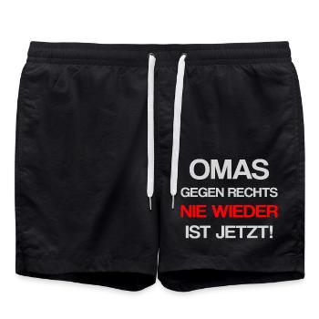 Omas gegen rechts - Badeshorts - Schwarz - Vorne - AI Model Male 185 light (185cm)