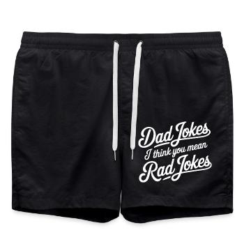 Dad Jokes I Think You Mean Rad Jokes 10 - Badeshorts - Schwarz - Vorne - AI Model Male 185 light (185cm)