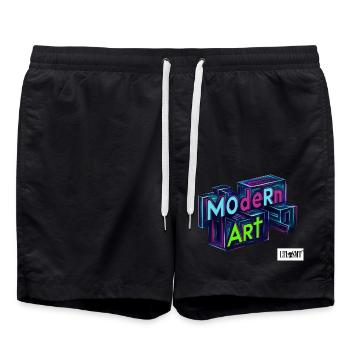 MOdeRn ART - Short de bain - noir - Devant - AI Model Male 185 light (185cm)