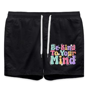Be Kind To Your Mind - Swim Trunks - black - Front - AI Model Male 185 light (185cm)